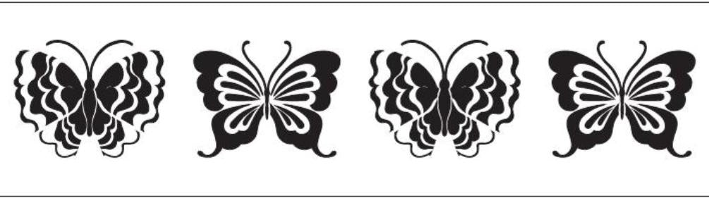 Impronta per effetti decorativi 90X15cm fantasia farfalle