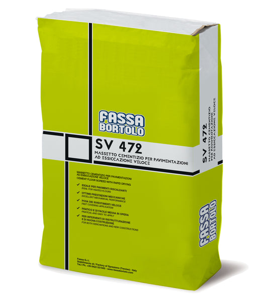 Massetto a base cementizia ad essiccazione veloce e ritiro controllato, per pavimenti interni ed esterni SV472