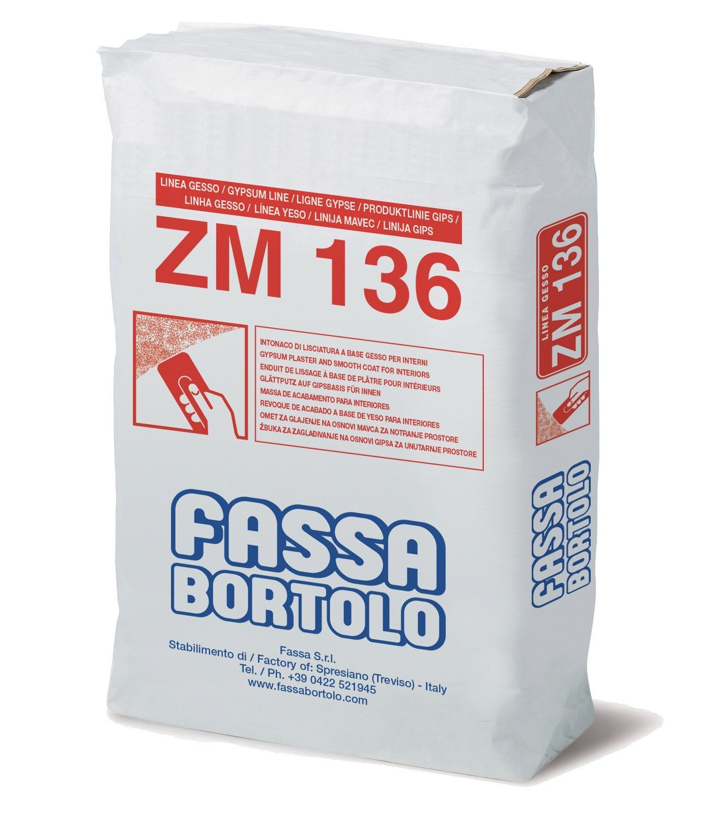 Intonaco e lisciatura a base di gesso per interni ZM 136 kg 25