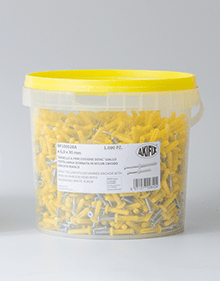 Tapón de impacto amarillo diablo con cabeza grande y redondeada de nailon - clavo galvanizado blanco Akifix