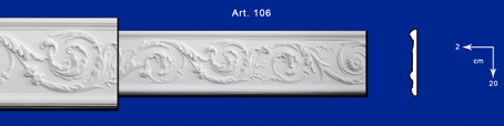 Cornice in gesso mod.106 da metri 1,50