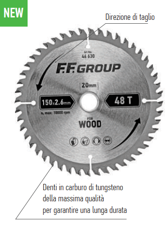 Lama per sega circolare per legno 150X20 mm F.F. Group