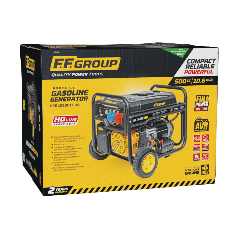 Generatore di corrente a benzina GPG 10600TE HD, 3PH FULL POWER, 10,6kVA, 500cc