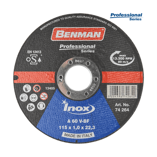 Disco da taglio professional series per inox Benman