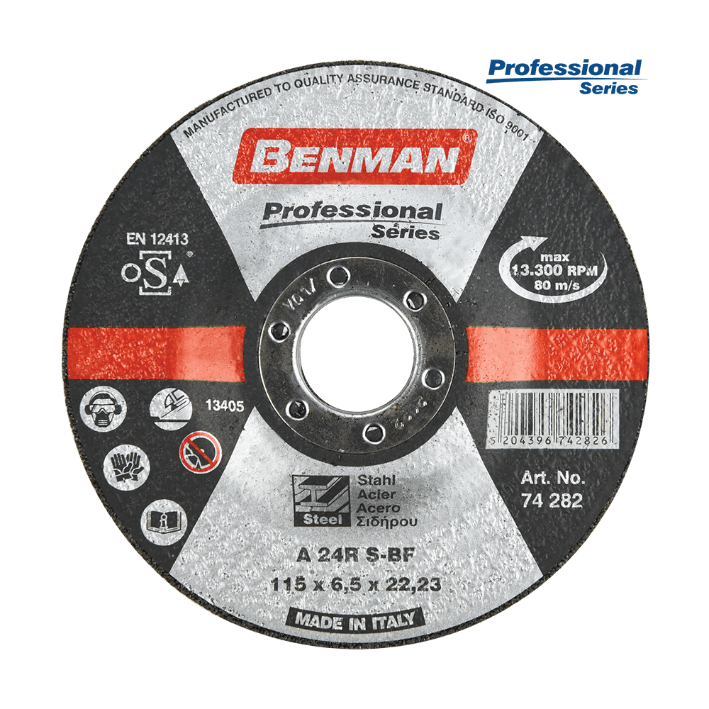 Disco abrasivo da sbavo professional series per acciaio 115X6,5mm Benman