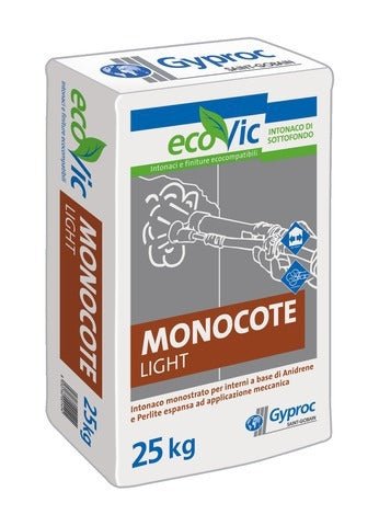 Intonaco premiscelato per cartongesso Gyproc Monocote Light KG 25 T