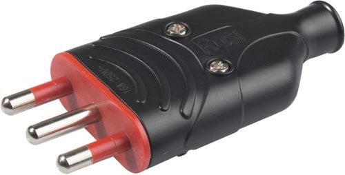 Spina in gomma antischiacciamento 16A 250VOV nero