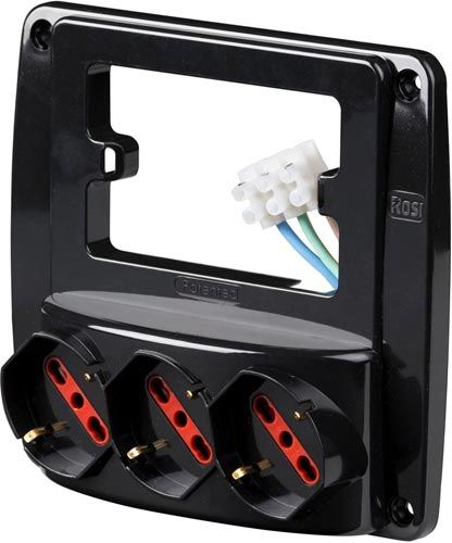 Multipresa Rosi con 3 prese schuko bivalenti 10/16A