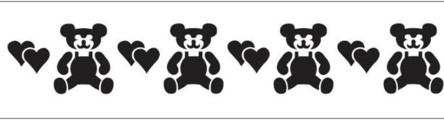 Impronta per effetti decorativi 90x15cm fantasia orsetti