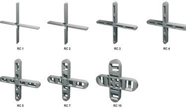Distanziatori forati a croce RC da 1, 2, 3, 4, 5 e 10 mm - 250 pezzi
