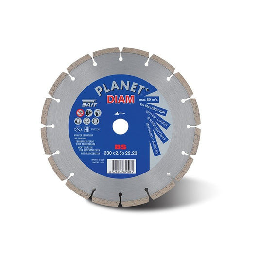 Disco diamantato da taglio 230X2,5X22,23 BS segmenti sinterizzati